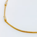 Reflective Long Barrel 22k Gold Necklace 