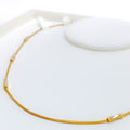 Reflective Long Barrel 22k Gold Necklace 