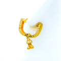 Fine Dotted 22K Gold U Shaped Bali Earrings