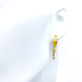 Intricate Textured 22K Gold Bali Earrings w/ Tassel 