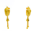 Smooth Finish Dotted Flower 22K Gold Bali Earrings