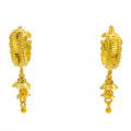 High Finish Wavy 22K Gold Bali Earrings