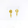 High Finish Wavy 22K Gold Bali Earrings