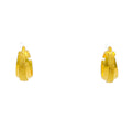 Modern Sleek Dotted 22K Gold Bali Earrings