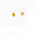 Modern Sleek Dotted 22K Gold Bali Earrings