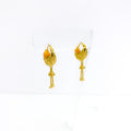 Reflective Sand Finish 22K Gold Bali Earrings