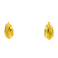 Glistening Striped Petite 22K Gold Bali Earrings