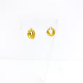 Glistening Striped Petite 22K Gold Bali Earrings