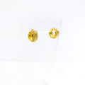 Modest Dual Dotted 22K Gold Bali Earrings