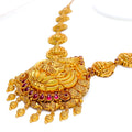 Magnificent Domed Oxidized 22K Gold Lakshmi Necklace