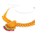 Antique Paisley Accented 22k Gold Laxmi Necklace