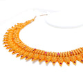 Regal Graceful Antique 22k Gold Leaf Necklace