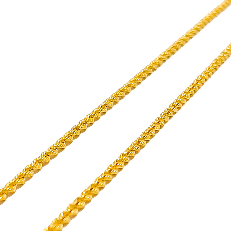 Trendy Lightweight 22K Gold Rope Anklet Pair 