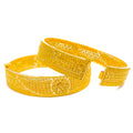 Decorative Flower Adorned 22k Gold Bangles