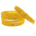 Ethereal Graceful Leaf Accented 22k Gold Bangle Set