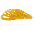 Ethereal Graceful Leaf Accented 22k Gold Bangle Set