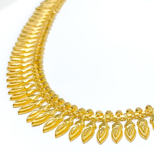 Magnificent Radiant 22k Gold Leaf Necklace