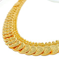 Dressy Floral 22k Gold Coin Necklace