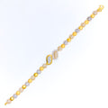 Lavish Dual Leaf 22k Gold CZ Bracelet