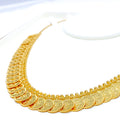 Dressy Floral 22k Gold Coin Necklace