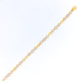 Graceful Shimmering Floral CZ 22k Gold Bracelet