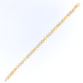 Sparkling Floral CZ Trio 22k Gold Bracelet