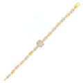 Delicate Open Flower CZ 22k Gold Bracelet
