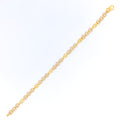 Slender Triple Flower CZ 22k Gold Bracelet