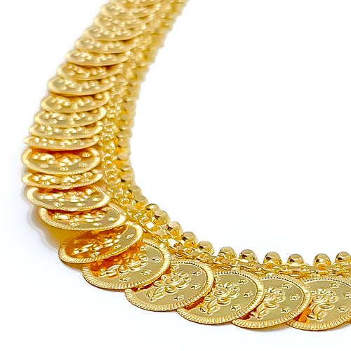 Dazzling Upscale 22k Gold Coin Necklace