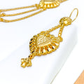 Reflective Heart Adorned 22k Gold Necklace Set