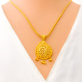 Flawless Tasseled Paisley 22k Gold Pendant Set 