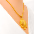 Flawless Tasseled Paisley 22k Gold Pendant Set 