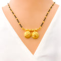 Dotted Sand-Finish 22k Gold Dual Thali Mangal Sutra 