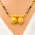 Bright Striped Flower 22k Gold Thali Mangal Sutra