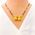 Bright Striped Flower 22k Gold Thali Mangal Sutra