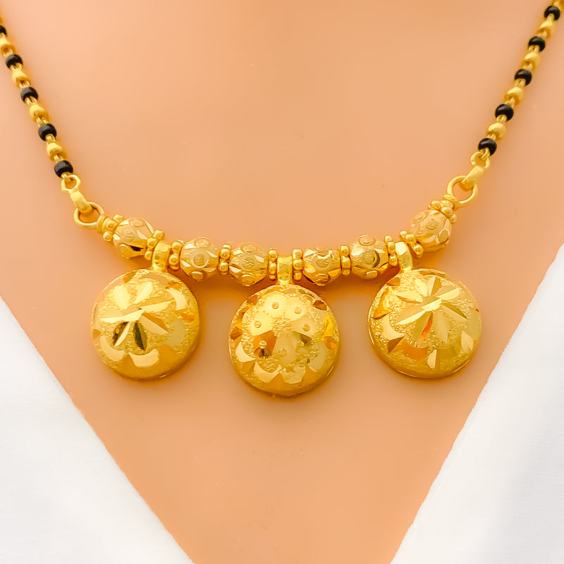 Extravagant 22k Gold Trio Thali Mangal Sutra