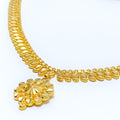 Intricate Paisley Accented 22k Gold Necklace 