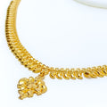 Traditional Leaf Adorned 22k Gold Necklace 