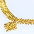 Elegant Elongated 22k Gold Leaf Necklace 