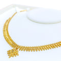 Elegant Elongated 22k Gold Leaf Necklace 