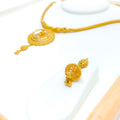 Ornate Open Flower 22k Gold Necklace Set