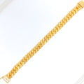 Alternating Hollow Textured 22K Gold Men's Bracelet