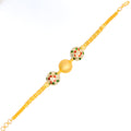 Attractive Ornate Vine 22k Gold Meenakari Bracelet 