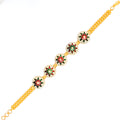 Vibrant Festive Floral 22k Gold Meenakari Bracelet 