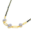 Alternating Square Halo Diamond + 18k Gold Mangal Sutra 