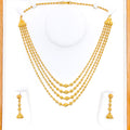 Reflective Striped 22k Gold Four Lara Necklace Set 