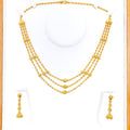 Glistening Faceted 22k Gold Three Lara Necklace Set 