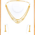 Dazzling Beaded 22k Gold Triple Lara Necklace Set