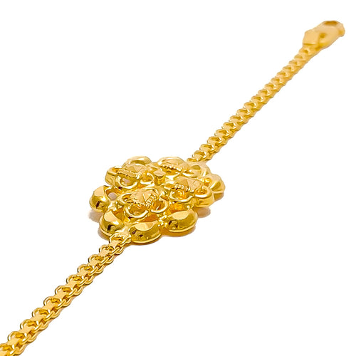 Blooming Floral Cluster 22k Gold Baby Bracelet