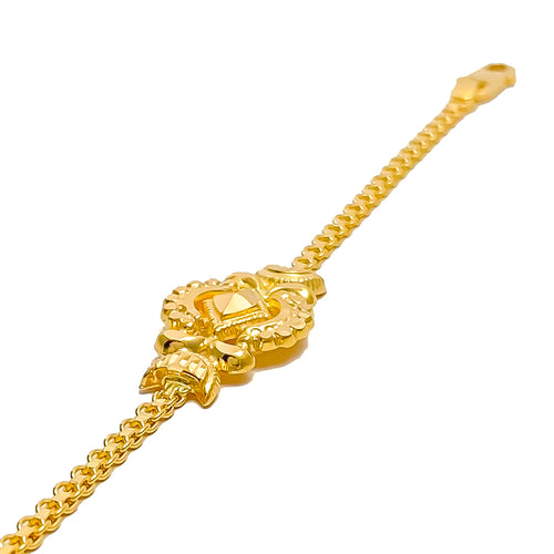 Crescent Moon Adorned 22k Gold Baby Bracelet